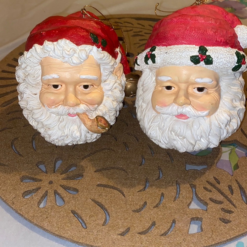 Vintage Huge Santa Ornament Bundle